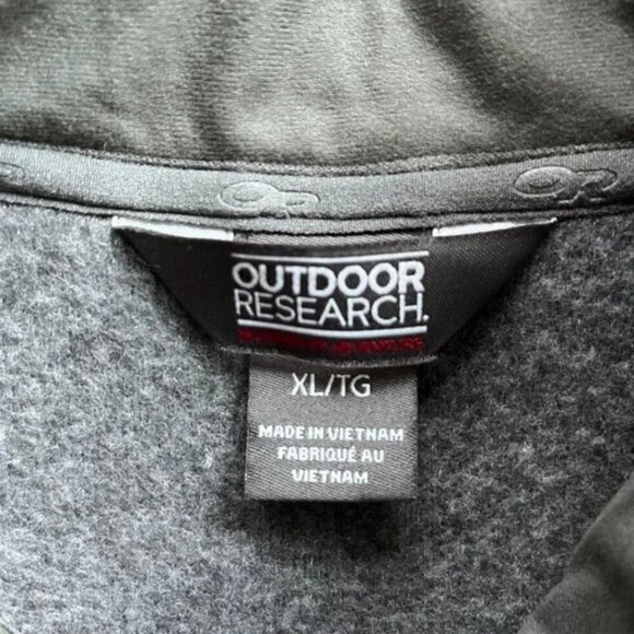 Outdoor Research Vashon Wool Fleece Jacket Size XL Charcoal Full Zip Hiking NWT - Picture 4 of 9